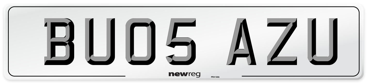 BU05 AZU Number Plate from New Reg